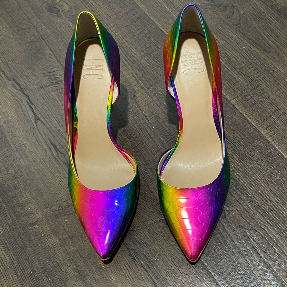 INC International Concepts Rainbow Iridescent Pointed-Toe Pumps